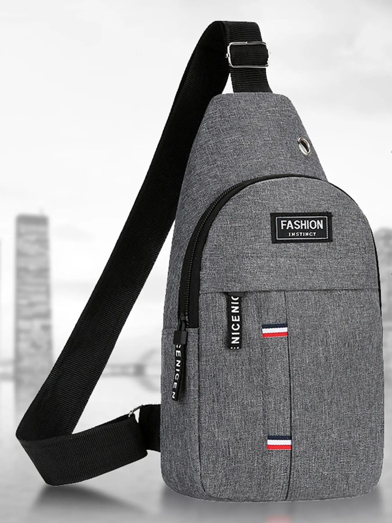 Men's Casual Durable Plain Zipper Chest Bag, Fall Outfits, Fall Freshness, 2025 New Style Large Capacity Multifunctional Fabric Backpack for Travel Sp