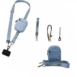 Clip and Go Strap for Phone with Wallet - Adjustable and Detachable Phone Lanyard Crossbody, Wrist Wallet for Home Travel