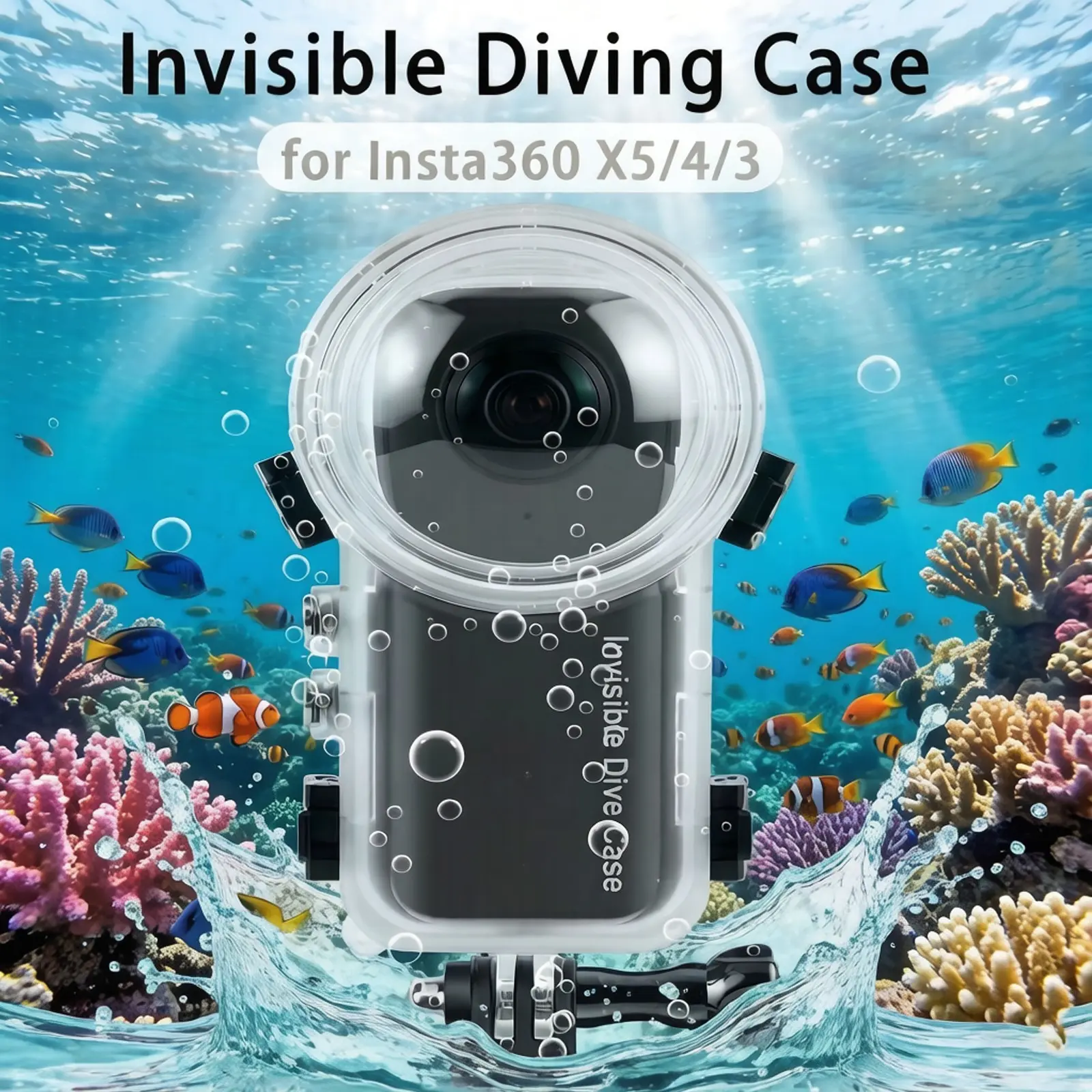for Insta360 X5/4/3 Protective Case, Action Camera, Sports Action Camera, PC Material, Dive Housing Shell, Quick-Release Design, Full Protection, Beach Party Shooting Accessory, Underwater Photography, Water Play Travel Essentials
