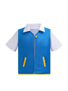 Pokemon Cosplay Costume, Pikachu for Halloween Carnival Party, Unisex Slim Fit Regular Length Striped Design