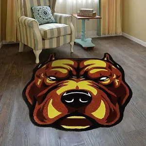 Creative Dog Head Pattern Floor Mat, 1 Count Non-slip Soft Floor Carpet, Decorative Area Rug for Home Living Room Bedroom Dormitory, Modern Indoor Rug