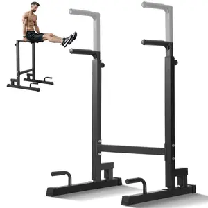 fathersdaygift  VEVOR Dip Bar, 500 lbs Capacity, Heave Duty Dip Stand Station with Adjustable Height, Fitness Workout Dip Bar Station Stabilizer Parallette Push Up Stand, Parallel Bars for Strength Training Home GymVEVOR Super Brand Day