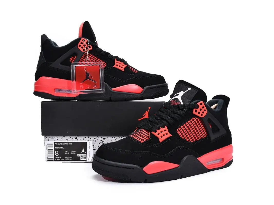 Black‑Red Suede Mesh High‑Top Sneakers, Air Cushion Shock‑Absorbing Wear‑Resistant Unisex Trendy Basketball Shoes for Daily & Sports