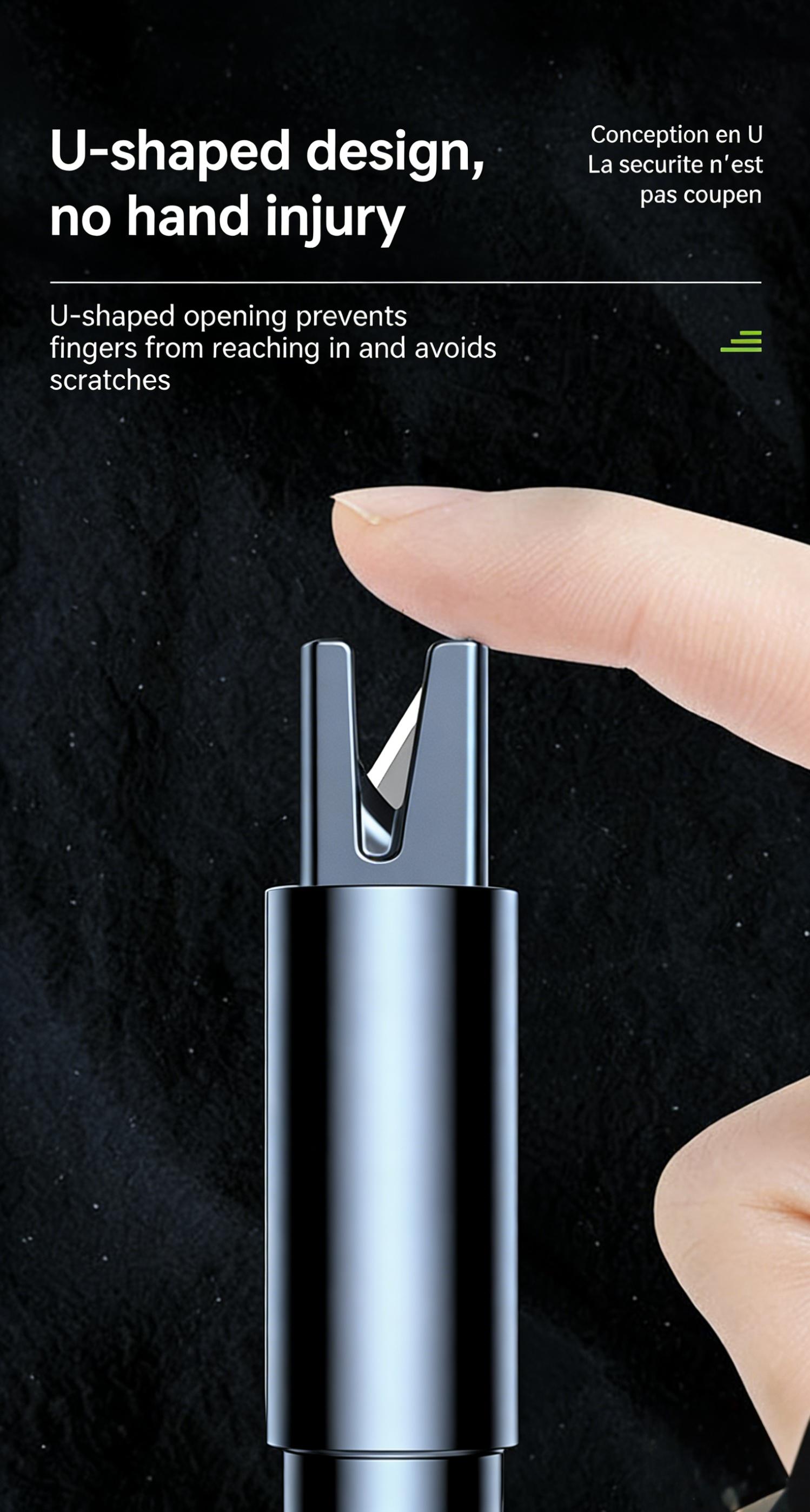 2-in-1 Car Emergency Escape Tool: Hardened Tungsten Steel Window Breaker + Seatbelt Cutter, One-Second Car Window Breaker, Lifesaving Car Safety Hammer, Universal Fit for All Cars, Easy Install Must-Have Car Gadget for Road Emergencies