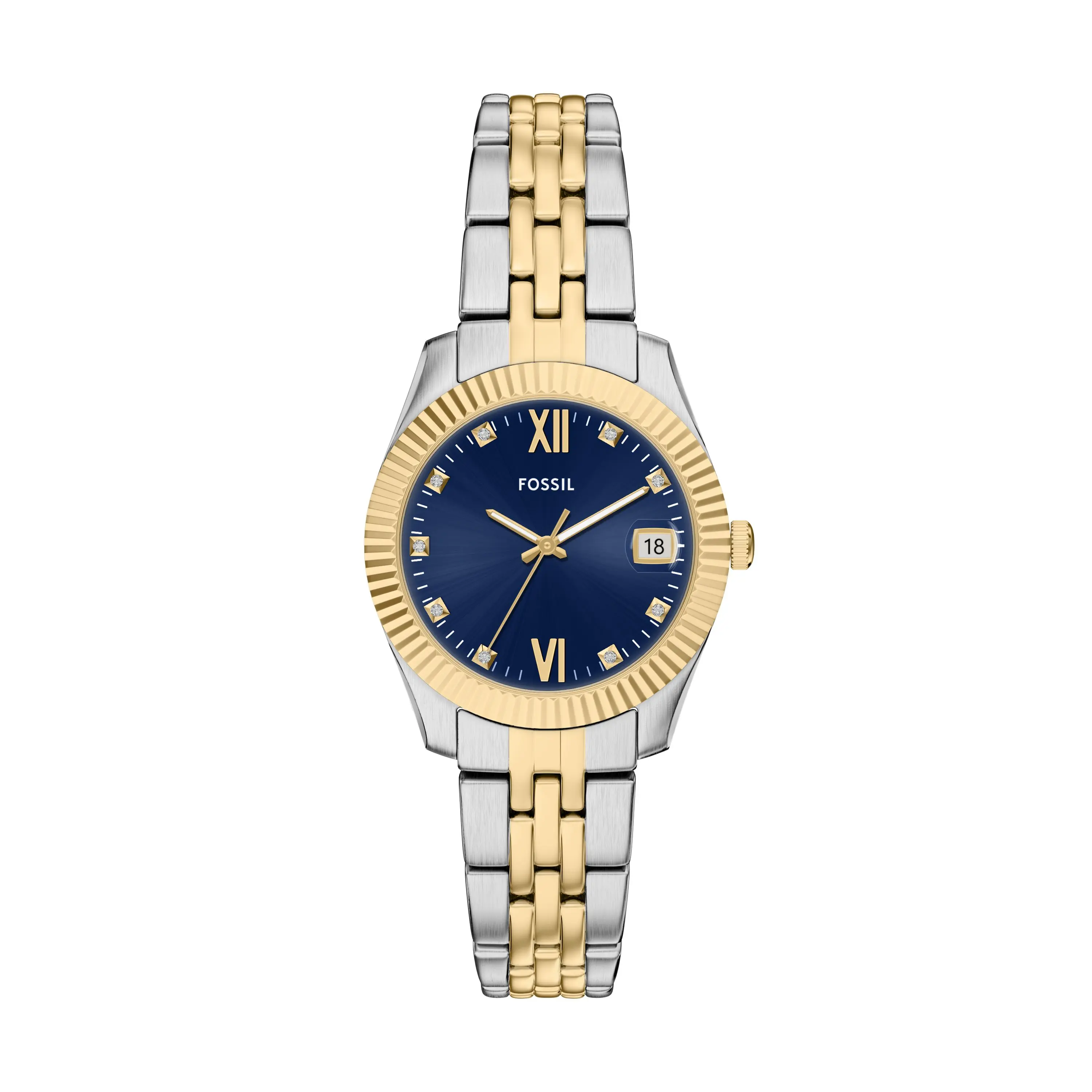 Fossil Women's Scarlette 33mm Three-Hand Two-Tone Stainless Steel Watch Fossil Women's Scarlette 33mm Three-Hand Two-Tone Stainless Steel Watch