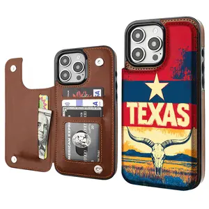 Coors Beer Cow Cowboy Creative Trendy Vintage Western Style Card Holder Wallet Aesthetic Pattern Brown Casing For iphone 16 15 14 13 12 PRO PLUS MAX PU Leather Stylish Gift Shockproof Protection Anti-Drop Protective Protector Phone Cases Shell Cover