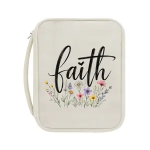 Bible Bag for Women, Large  Floral "Faith" Bible Cover Case with Durable Handle, Lightweight Christian Gifts for Women Mom