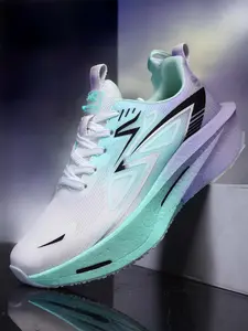 Men's Breathable Mesh Running Shoes, Shock-Absorbing Responsive Sneakers, Lightweight Non-Slip Gradient Color Running Shoes, Athletic Running Shoes