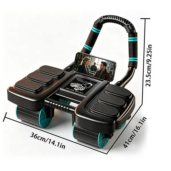 New Smart Automatic Rebound Ab Roller, Abs WorkoutMachine, 4-Wheel Core Strength Trainer withElbow Support, Portable Home Gym Equipment forMen & Women, At Home Gym Equipment, SmartRebound Feature
