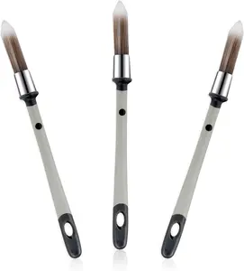 3 count  Brushes for Painting Walls 0.37 Inch Small  Brush, Trim  Brushes Edge Painting Tool for Baseboards Furniture House Wall Corners Detail  Edger Brush and Touch Up Painting