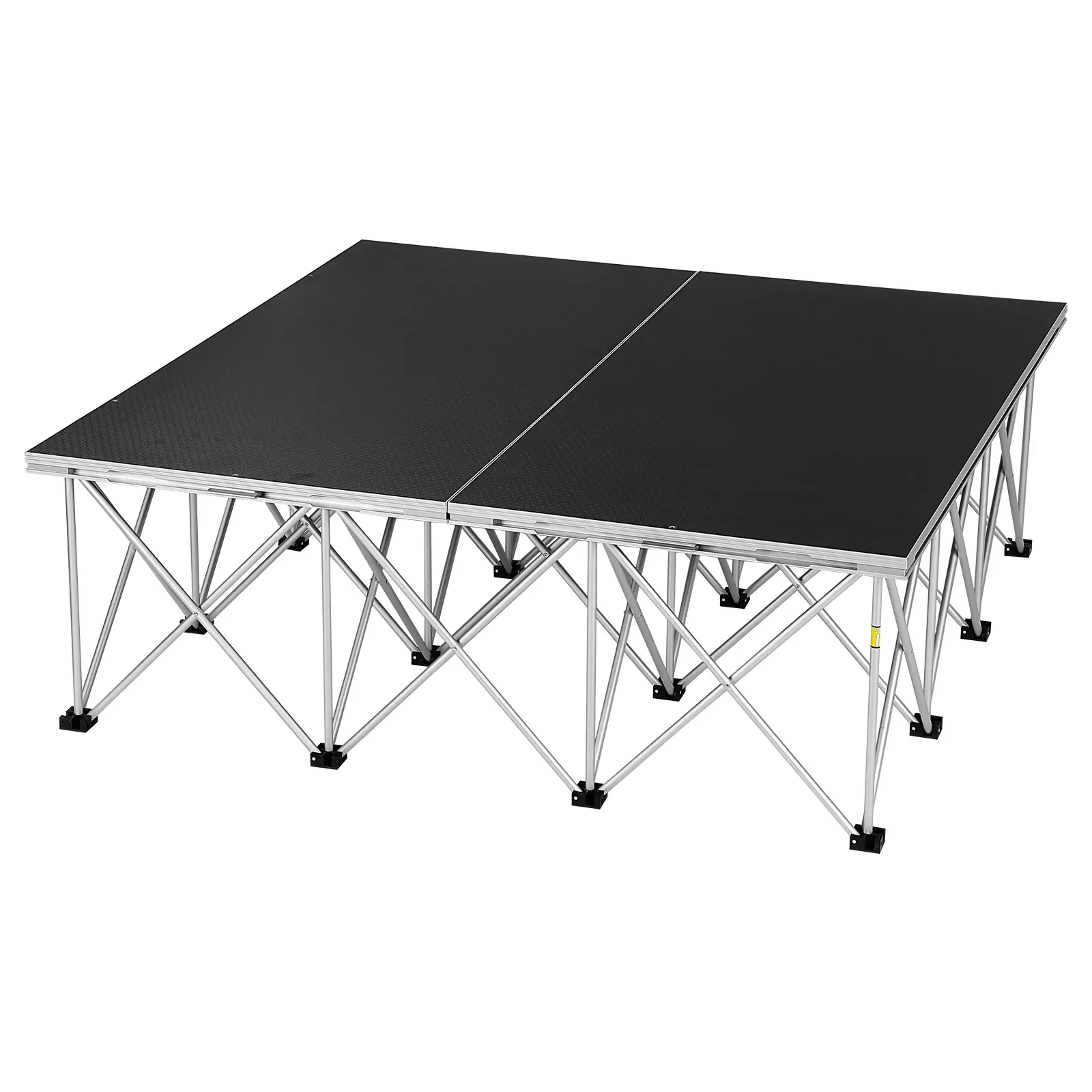 48x48in Square Shape Foldable Portable Stage Platform, Heavy-Duty Plywood+Alum. Frame Deck with Non-Slip HPL Surface, Waterproof for Events/DJ Performances