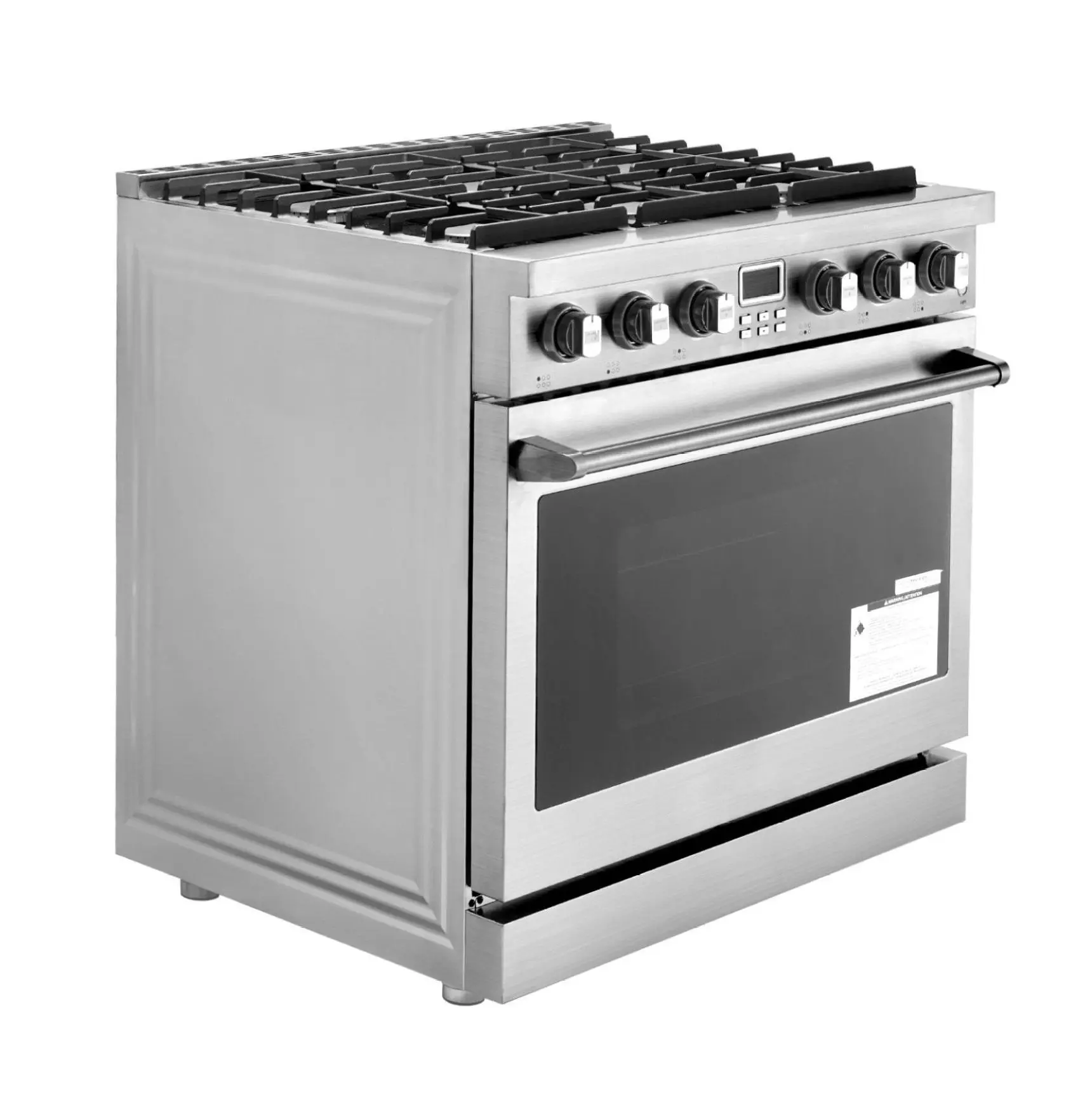Gas Range Oven 35.9", Freestanding Stainless Steel Stove, 6 Burners, 6.0 Cu. Ft. Oven, Convection, Easy Reach Racks, Halogen Light, for Kitchen 36 inch