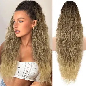 [limited Sale]Ponytail Extension Claw Ponytail Long Wavy Ponytail Extension Blonde 30 Inch Curly Clip Ponytail in Hair Extensions For Women Fluffy Natural Looking Synthetic Hairpiece for Daily Use Easy To Go For Summer Looking