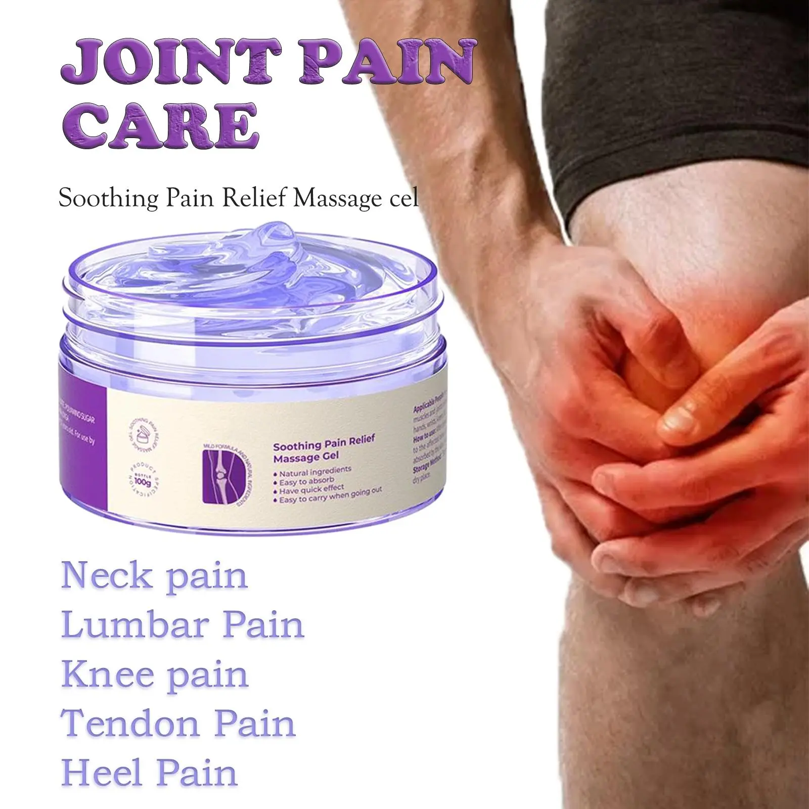 [2 Counts]Soothing Pain Relief Massage Gel,Turmeric Effortlessbeauty Extract Sodium Sulfate Chondroitin Emu Oil and Other Natural Materials,Soothes Knees,Lumbar,Neck,Hands and Feet.