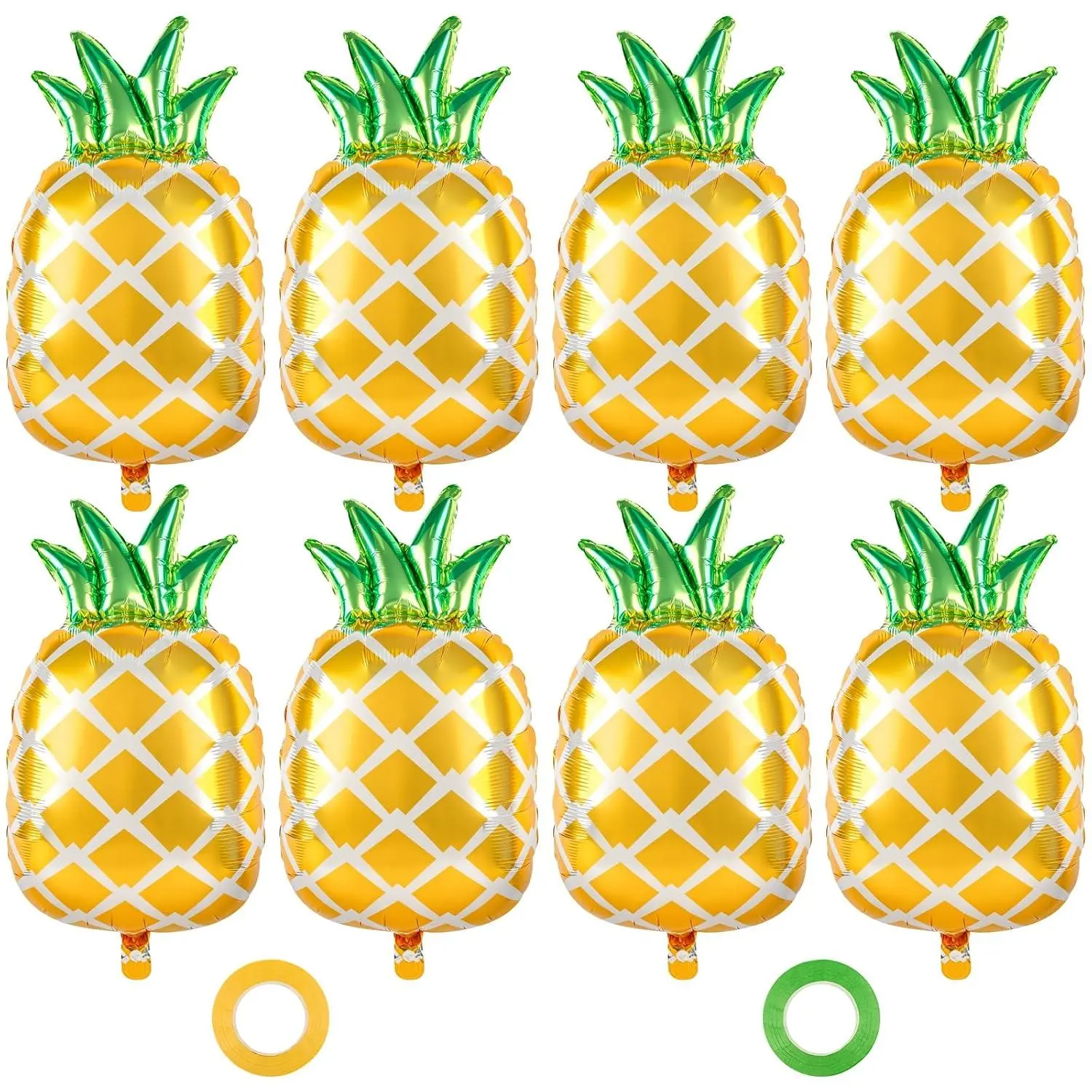 8Pcs Pineapple Balloons Garlands 24Inch Hawaiian Balloons Arch Kit | Fruit Foil Balloon For Summer Themed Party Decorations Hawaiian Tropical Party Decorations Pineapple Themed Birthday Supplies