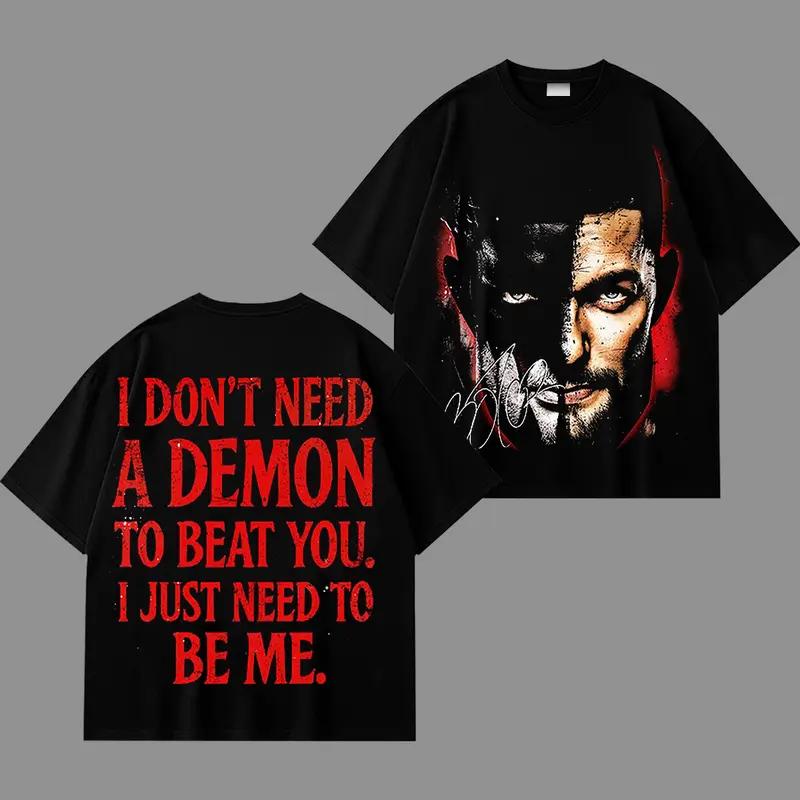 [Colection] Finn Balor The Demon Wrestling Graphic T-Shirt, WWE Demon King Inspired Streetwear Tee, Dark Horror Aesthetic Shirt, Vintage Style Black Top, Oversized Cotton Unisex Casual Outfit, Modern Era Fan Apparel Gift