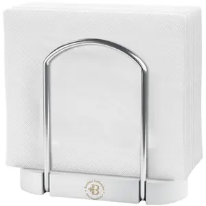 Curved Bamboo Napkin Holder - Portable Wooden Napkin Stand with Iron Frame & Non-Slip Base - Countertop Organizer for Home, Kitchen, Dining Table & Outdoor