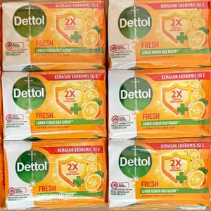 Dettol Fresh Antibacterial Body Soap Pack of 6 - 100g - Alcohol Free, Effective Antibacterial Formula for Skin Freshness