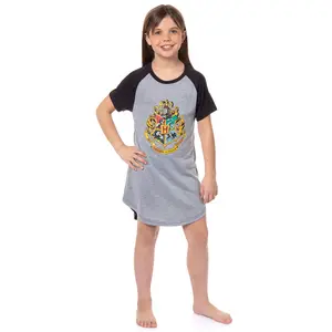Harry Potter Pajamas Girls Short Sleeve Nightgown Night Dress Sleep Shirt Sleepwear Hogwarts Wizarding World