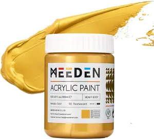 MEEDEN Metallic Gold Acrylic Paint: 10.1oz / 300ml Gold Leaf Paint for Adults Artists on Christmas Gift Decor - Gold Paints for Crafts Painting Furniture