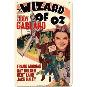The Wizard of Oz Starring Judy Garland Vintage Film Movie Poster c 1949 8 x 12 inch Vintage Metal Tin Sign Decor
