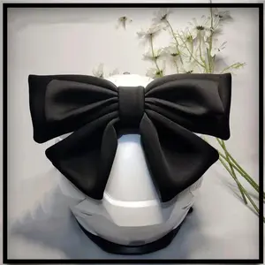 Multi-Color Bow Decorative Helmet Base for Women, Dual Layer Design for Motorcycle and Electric Bike Accessories, Stylish Customization for Enhanced Appearance