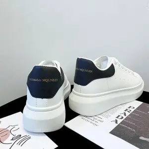 PU Leather Lace Up Round Toe Platform Sneakers Footwear