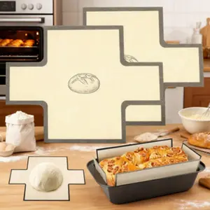 2 Pcs Toast Bread Baking Pan, Silicone Baking Mat, Oven Baking Pan, Cake Baking Liner, Silicone Bread Release Mat, Non-stick Bread Sling, Suitable for Dough, Pastries, Cookies, Macarons, Cakes, Reusable - Bread Baking Tools