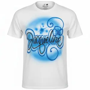 Custom Airbrush Name and tropical flower shirt
