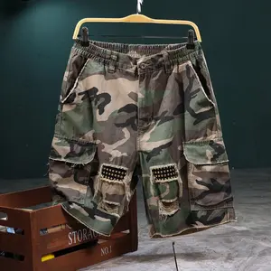 Men’s camouflage print cargo shorts streetwear loose straight fit, suitable for outdoor wear; summer men’s bottoms with a stylish, cool look—great gift for him. Casual Cotton shorts for men summer clothes menswear tropical