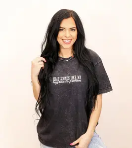 That Sounds Like Embroidered Tshirt - Women's Casual Oversized Short Sleeve Top