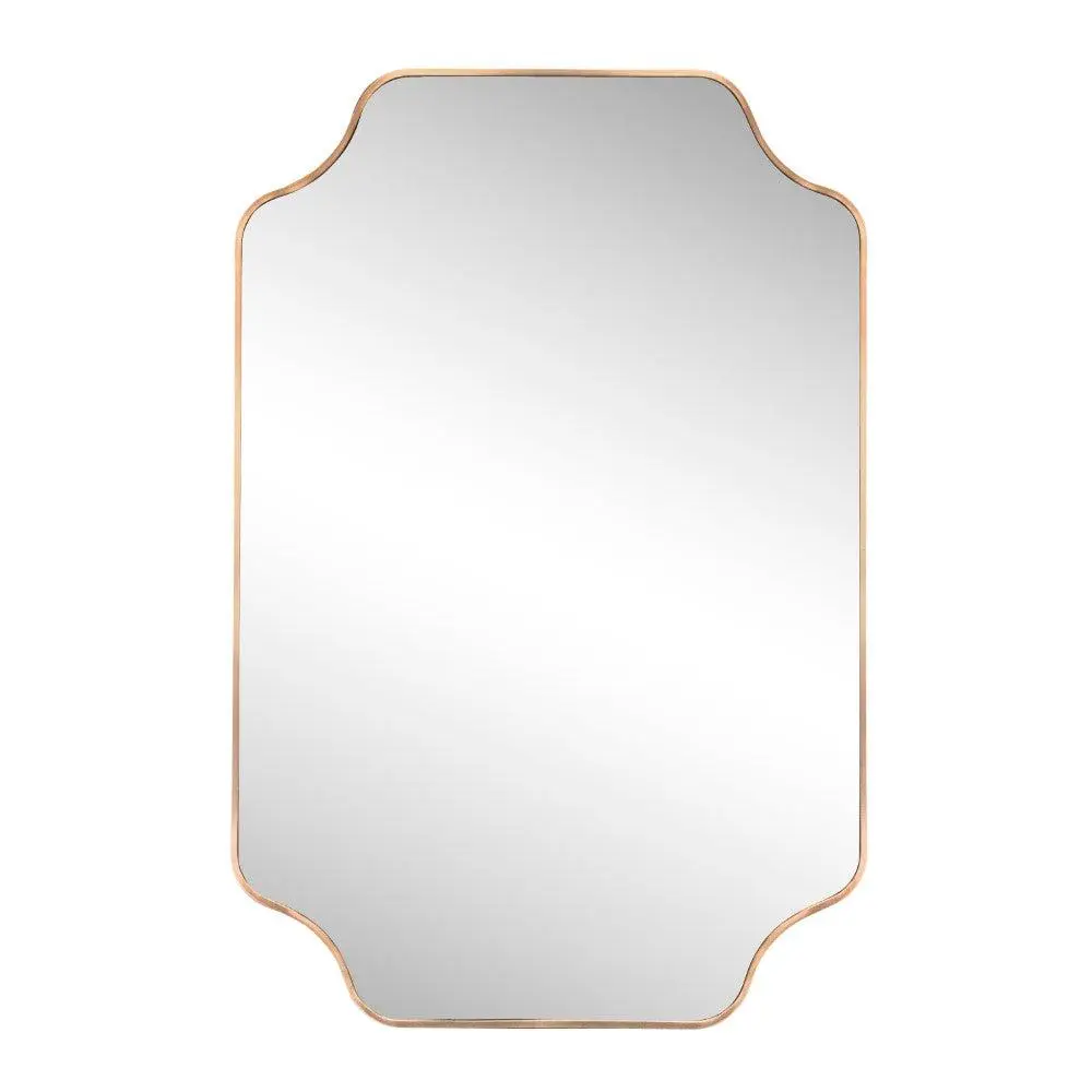 Alora 24 in. W x 36 in. H Medium Scalloped Rectangular Metal Framed Wall Mounted Mirror