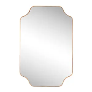 Alora 24 in. W x 36 in. H Medium Scalloped Rectangular Metal Framed Wall Mounted Mirror