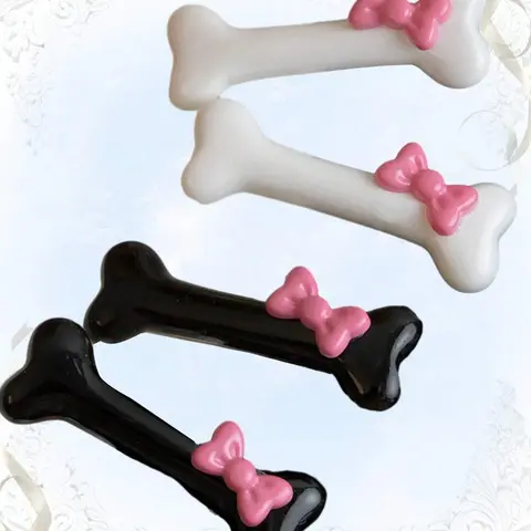 4-piece Set of Black and White Bow Hair Clips, Bone-shaped and Arc-shaped Hair Clips, Couple's Casual Party Decoration Claw-shaped Hair Clips, Hair Accessories Hair Clips, Clip in Claw, Hair Claws, Bows for Hair, Hairclips
