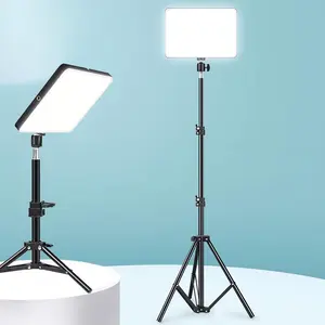 10 Inch Panel Lamp & 1.1m Tripod (1 Set), LED Panel Lamp with Tripod, Photographic Fill Light, Professional Camera Accessories for Home & Studio Use