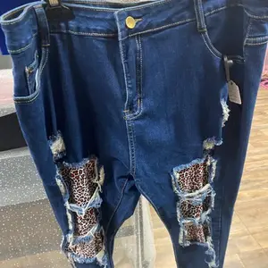 Cheetah ripped jeans