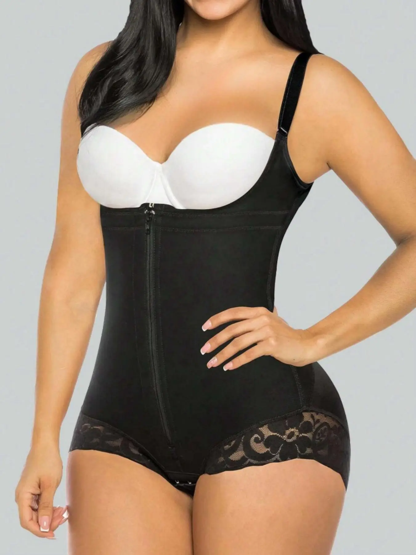 1 Count Women's Open Bust High Stretch Shapewear Bodysuit, Fajas, Butt Lifting And Tummy Control Colombian Shapewear, Body Shaper, Jumpsuit, Waist Trainer, Suitable For Various Occasions Or Sports