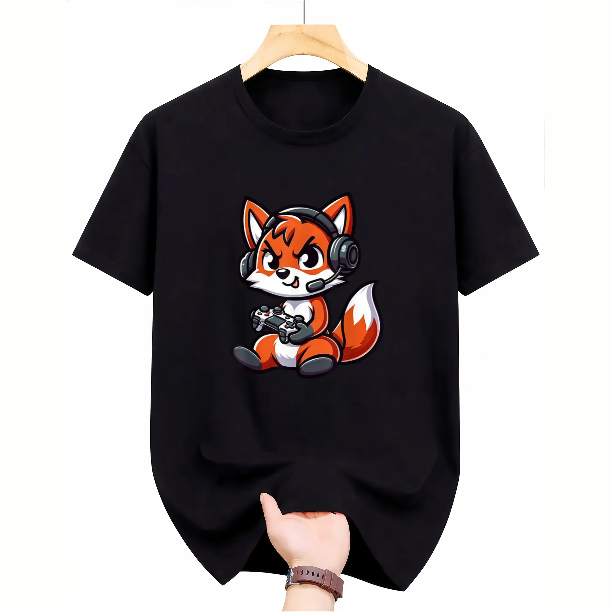 Adorable Red Fox-Themed Video Game T-Shirt for Mens, Made from Soft Cotton And Designed for Everyone These Tees Are Budget-Friendly And Perfect for Daily Use, Making Them an Excellent Gift for Friends Or Loved Ones