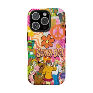 SCOOBY DOO Classic Mystery Inc. Team Interaction Phone Case, Retro Fun Cartoon Themed Cover for iPhone 15,14,13,12,11 Pro Max/Pro/Mini, Military-Grade Shockproof Anti-Drop & Scratch-Resistant Case