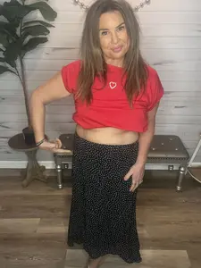 Women's Uptown Polka Dot Skirt, Casual Women's Bottom, Stretch Fabric Clothes