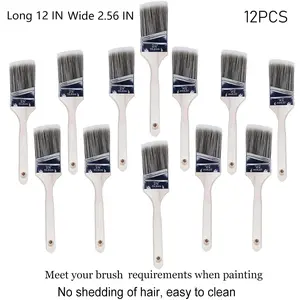 Paint Brushes - 6/12-Pack - 2.56" Angle Sash Brushes for All Latex and Oil Paints & Stains - Home Improvement - Interior & Exterior Use Painting