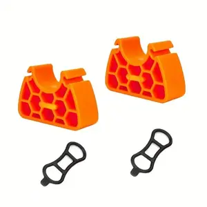 Bike Handlebar BracketMount Holder -Durable ABS, Non-Slip Rubber Grip for Maintenanceand Lever Protection, Orange and Black, Cycling Accessorie