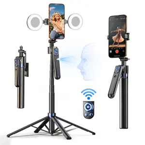 INFOJIFA Automatic Face Tracking Tripod, 360° Rotating Selfie Stick With Bluetooth Remote Control, Live Streaming Selfies ，for Camera，iPhone ,iPad ,iOS,Android