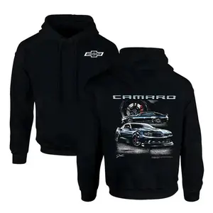 Chevy Camaro Graphic Hoodie – Camaro Muscle Car Shirt for Men, Double Sided Performance Car Tee, American Sports Car Streetwear, Full Color, Made In USA, Car Lover Gift Top Menswear