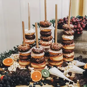 1pc Wooden Donut Stand - Perfect for Birthday, Wedding, and Party Decorations