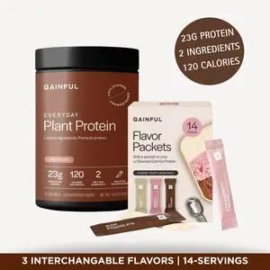 Gainful Everyday Plant Protein Powder, 23g Plant Protein per Serving, Unflavored, Supports Strength, Recovery, and Balanced Nutrition, Vegan, Gut Friendly, No Artificial Ingredients, 14 Servings