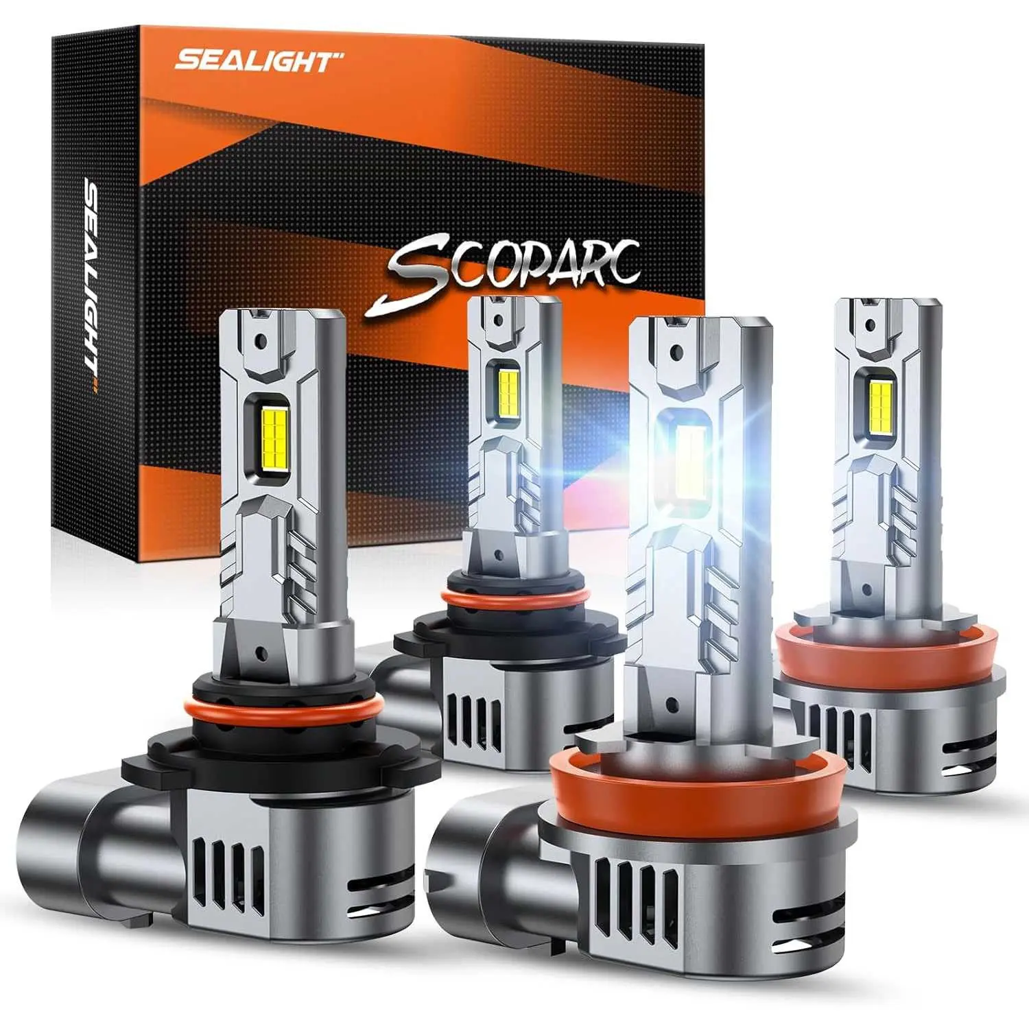 2007 Chevrolet Suburban 1500 9005/HB3 H11/H9/H8 140W 6500K White IP68 LED Headlight Bulbs 2Pairs SEALIGHT S2S