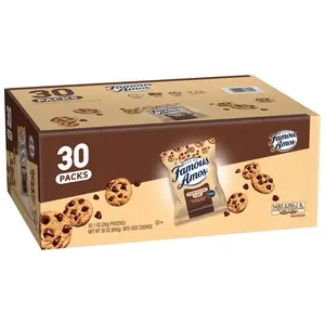 Famous Amos Original Recipe Chocolate Chip Bite-Size Cookies, 30 Pack Box, 30 oz