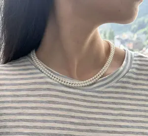 NC44-The 'Duet' Layered Pearl Collar – An Essential Double Strand of Luminous 'Baby' Freshwater Pearls. Double Layer Pearl Necklace, Layered Necklace, Pearl Choker, Freshwater Pearl, Dainty Pearl Necklace, Minimalist Jewelry, Delicate Jewelry