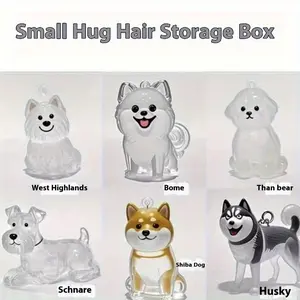 1pc Transparent Pet Hair Storage Capsule Keychain - Commemorative Collectible Pendant with Cute Dog & Cat Designs, Durable Plastic Memorial Keepsake for Dog Cat Lovers, All Breeds & Sizes
